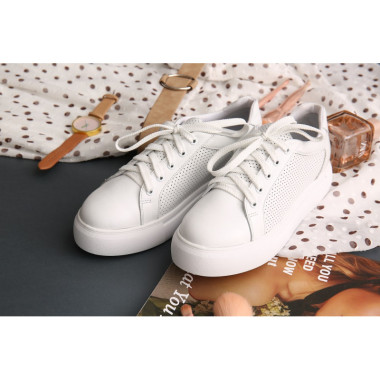 Белые перфорированные кеды VM-Villomi Натуральная кожа р.41 (vm-006-03b)