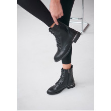 Черные лаковые ботинки на низком ходу VM-Villomi Кожа наплак/Байка р.38 (255506)
