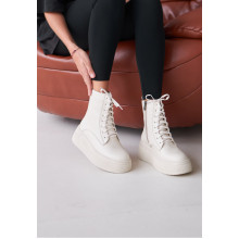 Ботинки Весна/Осень на байке VM-Villomi Молоко Натуральная Кожа р.36 (astra71)