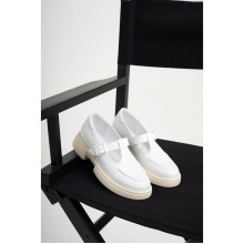 Белые женские туфли на низком ходу VM-Villomi Натуральная Кожа р.37 (00110b)