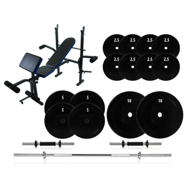 Лавка 7F L310+Штанга наборная+гантели NEO-SPORT Гриф прямой 1800 х 28 мм (71 кг)