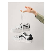 Белые кеды (кроссовки) с принтом VM-Villomi Натуральная кожа р.35 (em084)