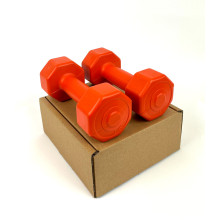 Гантели цельные (композитные) NEO-SPORT 2 шт. по 1 кг Оранжевые