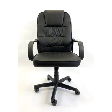 Кресло офисное компьютерное с подлокотниками NEO C1513 NORD Black (ЭKO-кожа)