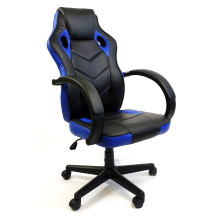 Кресло офисное компьютерное 7F RACER EVO ЭKO-кожа Черное/Синее (UT-C5914)