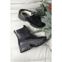 Черные зимние Ботинки на овчине VM-Villomi Натуральная Кожа/Молния/Шнуровка р.36 (astra56)