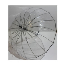 Зонт Прозрачный Fiaba на 16 спиц (карбон) трость полуавтомат (ф310/0)