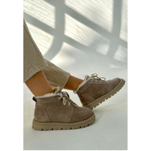 Зимние коричневые Ботинки на овчине VM-Villomi Натуральная замша р.36 (ug03)