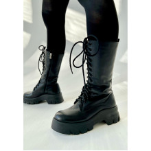 Высокие Ботинки черные Весна/Осень на байке VM-Villomi Натуральная Кожа р.36 (astra70)