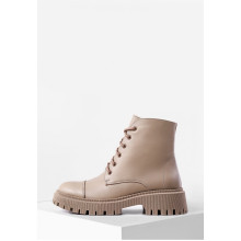 Бежевые кожаные ботинки на байке VM-Villomi Весна/Осень Молния/шнуровка р.38 (astra390)