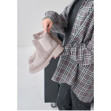 Ботинки (челси) Весна/Осень на байке VM-Villomi Бежевые Натуральная замша р.36 (astra72)