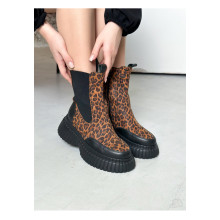 Ботинки высокие (челси) Весна/Осень на байке VM-Villomi Леопард Натуральный нубук р.36 (astra682)