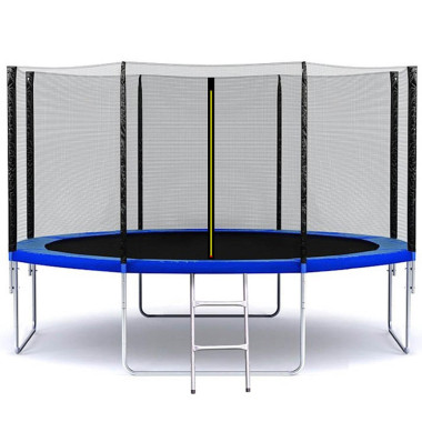 Батут уличный круглый с защитной сеткой SKY JUMP диаметр 374 см Польша  (до 150 кг)+лестница
