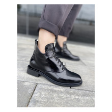 Черные ботинки на низком ходу VM-Villomi Лаковая Кожа/Байка р.36 (256604)