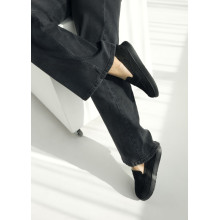 Туфли черные на широкую ножку VM-Villomi  Натуральная замша/кожа р.35 (07901)